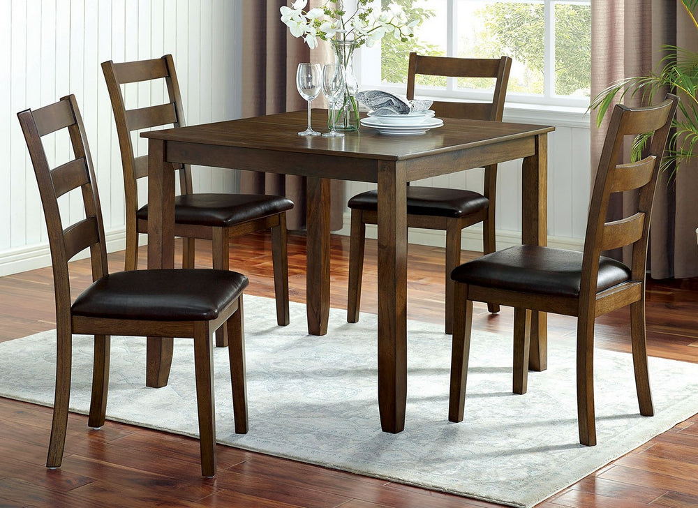 Gracefield 5-Pc Walnut/Brown Dining Table Set