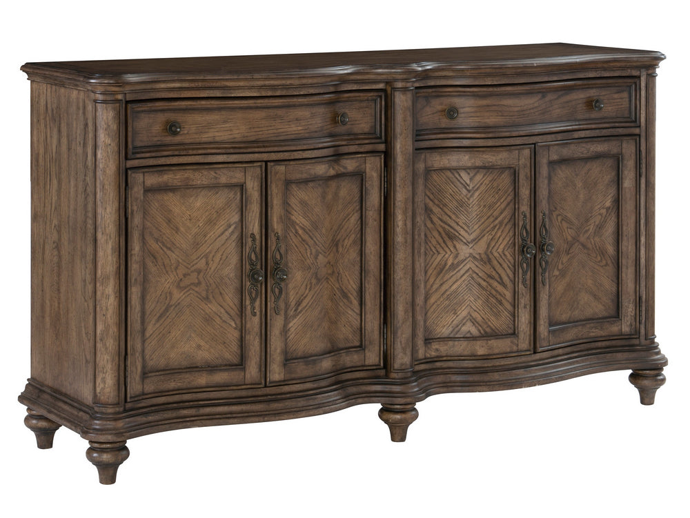 Heath Court Brown Oak Wood 2-Drawer Server