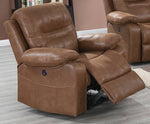 Heaven Dark Brown Breathable Leatherette Power Recliner