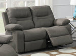 Heaven Slate Blue Leatherette Power Recliner Loveseat