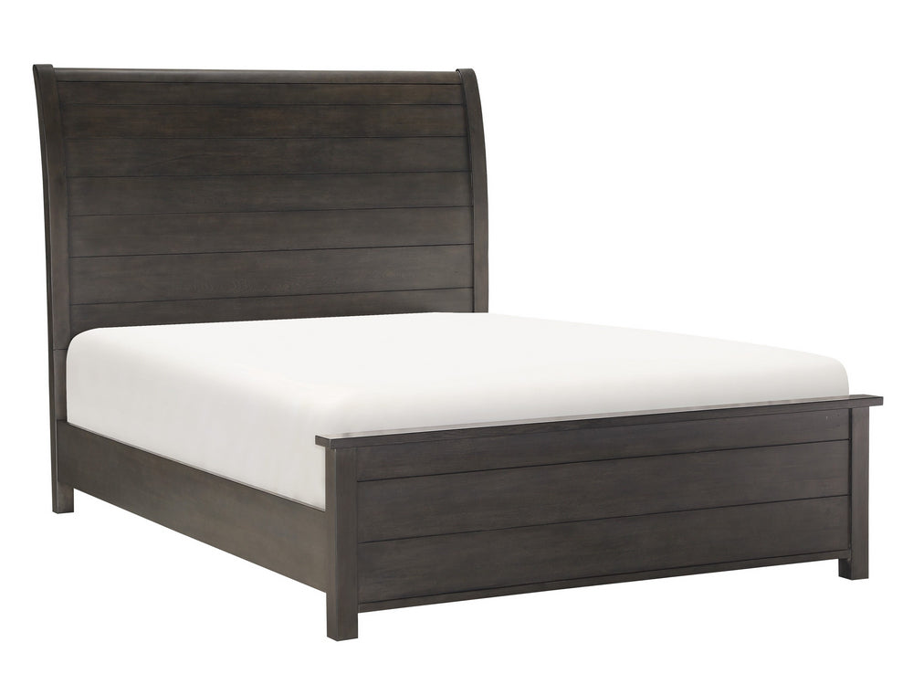 Hebron Dark Cherry Wood Queen Bed