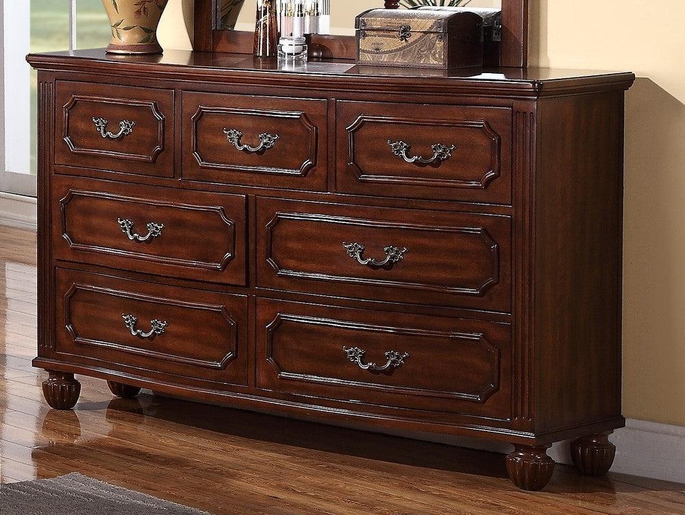 Katalin Cherry Wood 7-Drawer Dresser