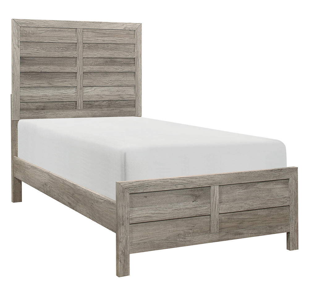 Mandan Gray Wood Twin Bed