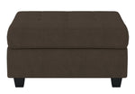 Maston Chocolate Fabric Ottoman with Storage