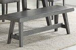 Ophelia II Gray Wood Dining Bench