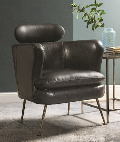 Phelan Dark Gray PU Leather Accent Chair