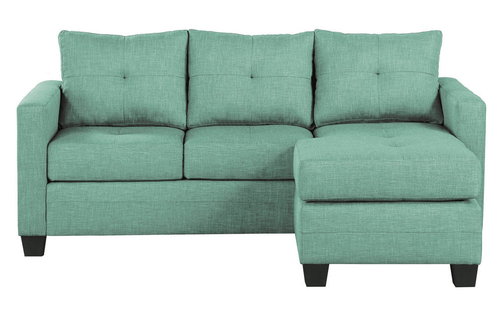 Phelps Teal Fabric Reversible Sectional Sofa