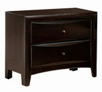 Phoenix Cappuccino Wood 2-Drawer Nightstand