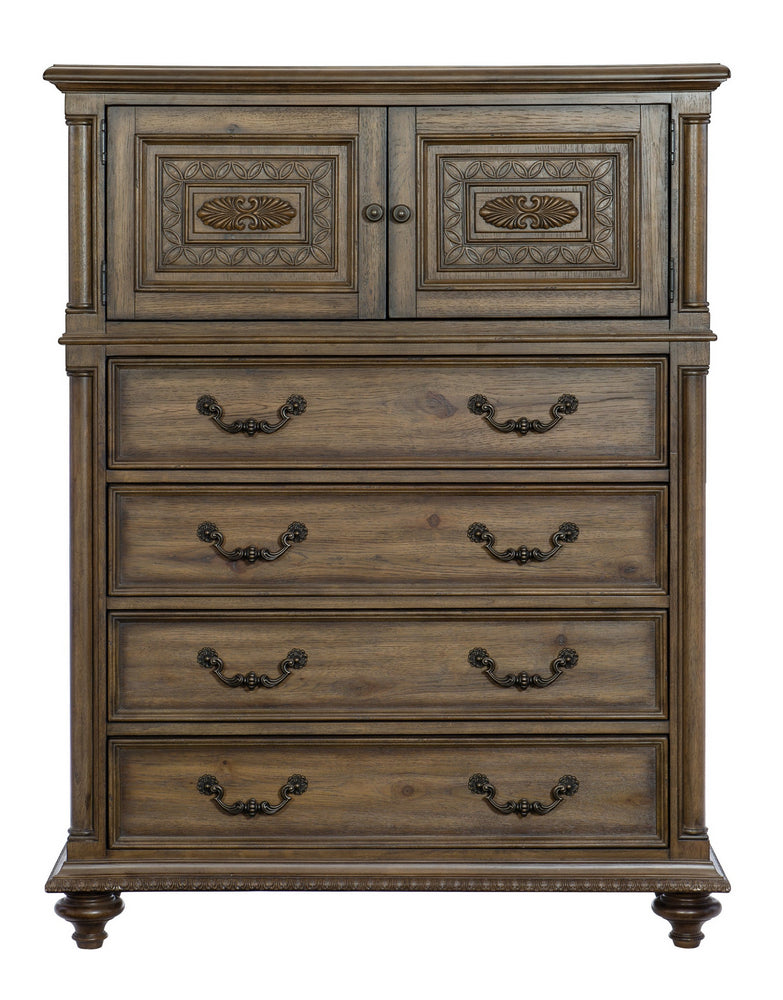 Rachelle Weathered Pecan Wood 4-Drawer Chest