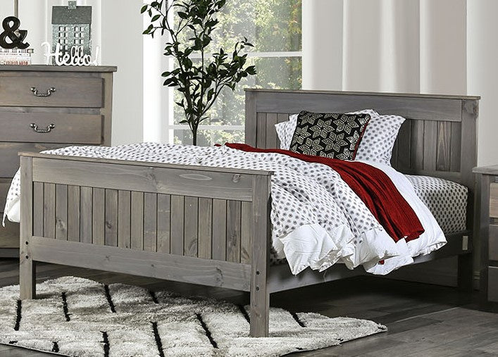 Rockwall Weathered Gray Pine Wood Full Bed