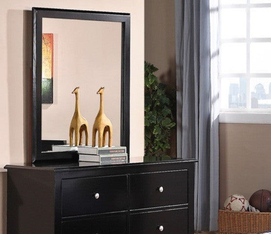 Rosario Black Wood Frame Dresser Mirror