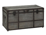 Amsel Gray Cotton Canvas Storage Trunk