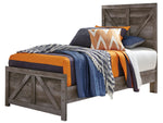 Wynnlow Gray Wood Twin Crossbuck Panel Bed