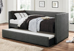 Therese Gray Fabric Twin Daybed with Trundle