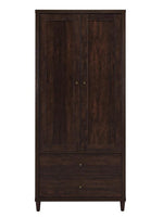 Abina Rustic Dark Brown Wood Tall Cabinet