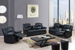 Ada Black Manual Recliner Loveseat