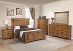 Brenner 5-Pc Rustic Honey Wood Queen Panel Bedroom Set