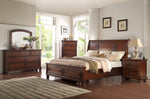 Alessa Cherry Wood King Bed (Oversized)