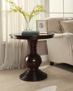 Alyx Espresso Wood Round Pedestal Accent Table