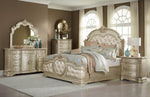 Antoinetta Bronze Faux Leather/Champagne Wood Queen Bed