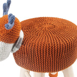 Astride Deer Orange Fabric/Wood Kids Stool