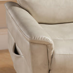 Avery Blanthe Cream Leather Gel Manual Recliner