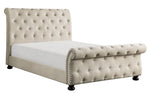 Crofton Beige Fabric Tufted Cal King Bed (Oversized)