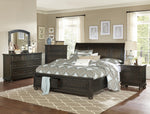 Begonia Gray Wood Queen Sleigh Bed with Storage