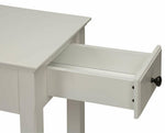 Bertie White Wood Side Table with Drawer & Open Shelf