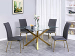 Beverley 5-Pc Black & Gold Dining Table Set