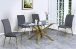 Beverley 5-Pc Gold & Black Dining Table Set