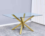 Beverley 5-Pc Gold & White Dining Table Set