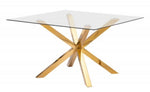 Beverley 5-Pc White & Gold Dining Table Set