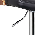 Bibiana Walnut/Black PU Leather/Wood Swivel Bar Stool