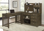 Blanche Brown Gray Wood 4-Drawer Credenza with Hutch