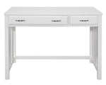 Blanche White Wood 2-Drawer Desk with Hutch