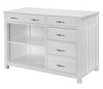 Blanche White Wood 4-Drawer Credenza