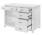 Blanche White Wood 4-Drawer Credenza