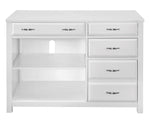 Blanche White Wood 4-Drawer Credenza with Hutch