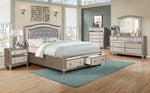 Bling Game Metallic Platinum Queen Storage Bed