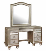 Bling Game Metallic Platinum Wood Frame Vanity Mirror