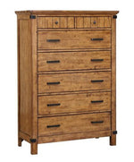 Brenner 5-Pc Rustic Honey Wood Full Panel Bedroom Set