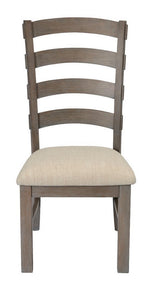 Bruna 2 Beige Linen Fabric/Wood Side Chairs