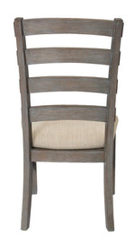 Bruna 2 Beige Linen Fabric/Wood Side Chairs