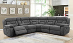 Camargue 4-Pc Grey Fabric Power Recliner Sectional Sofa