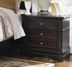 Cambridge Cappuccino Wood 3-Drawer Nightstand