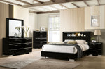 Carlie Black Wood 2-Drawers Nightstand