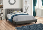 Carrington Grey Woven Fabric King Platform Bed