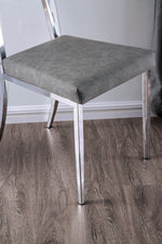 Casper 2 Gray Leatherette/Acryl Side Chairs