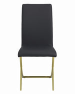 Chantar 4 Black Leatherette/Brass Metal Side Chairs